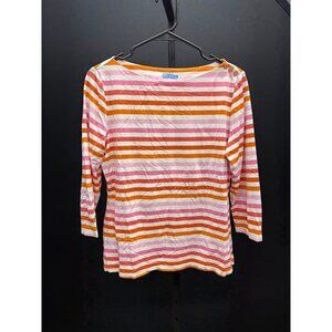 J. McLaughlin Catalina Cloth Top Striped Button Detail